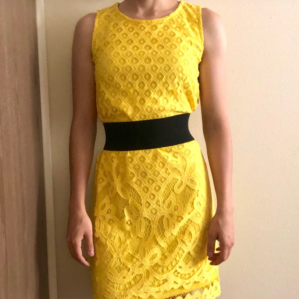 BRIGHT Yellow Lace Dress